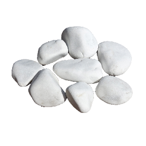 Белая крошка (галька) уральская мраморная галтованая, фракция 20-40; 40-70; 70-150 мм
